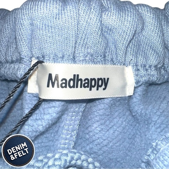 MadHappy Unisex Ocean Blue EARTH DAY ORGANIC FLEECE Lounge SHORT | NEW/NWT!!🌎 - Picture 13 of 15